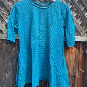 Cut Loose Women's Shirt Top Small Tunic Stripe Half Sleeve